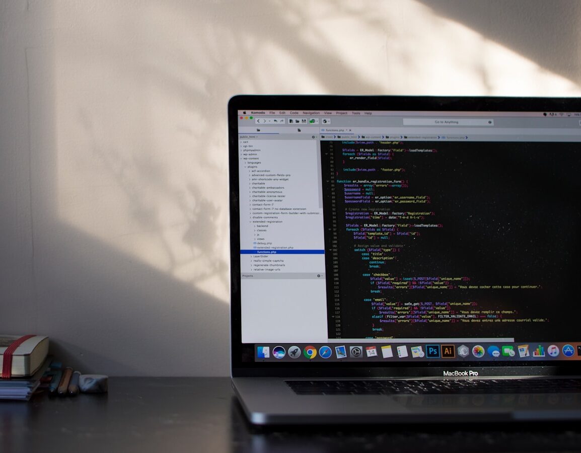 MacBook Pro showing programming language