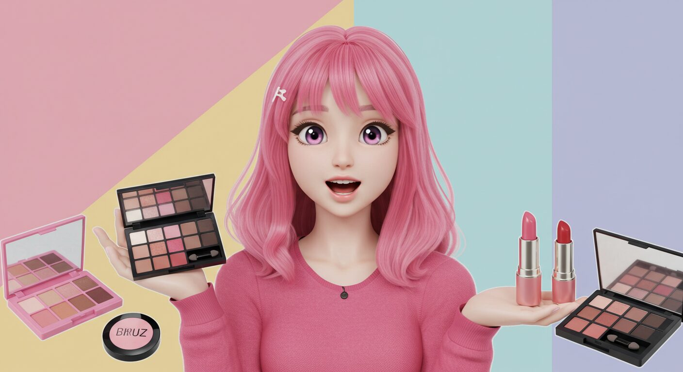 V-tuber introducing beauty products