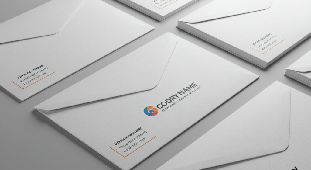 Envelopes with company name and logo