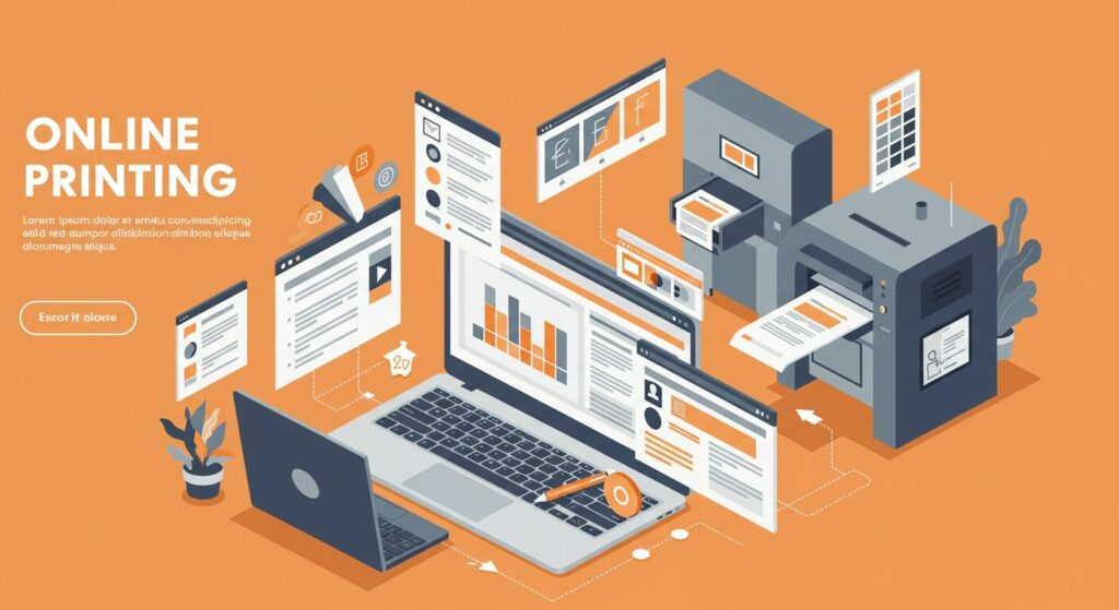 Illustration of online printing