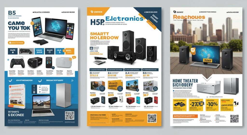 B5 size flyer for electronics retailers