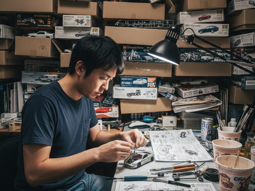 作りかけのプラモデルや作っていないプラモデルを忘れて新しいプラモデルを作っている